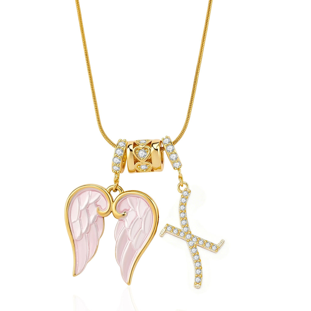 Guardian Angel Initial Necklace