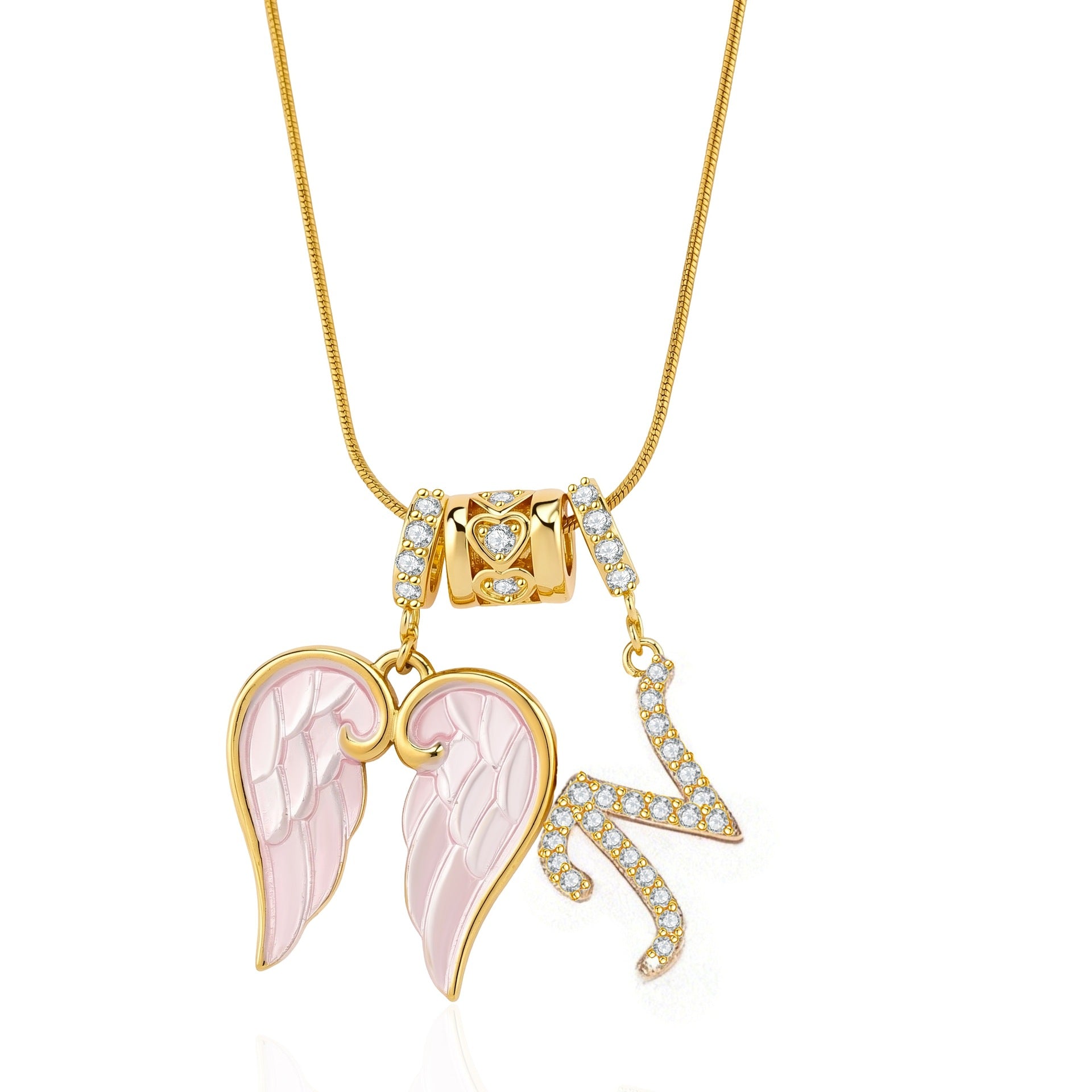 Guardian Angel Initial Necklace