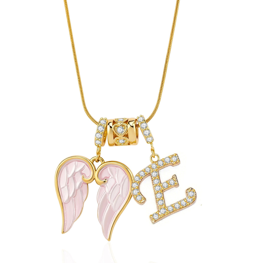 Guardian Angel Initial Necklace
