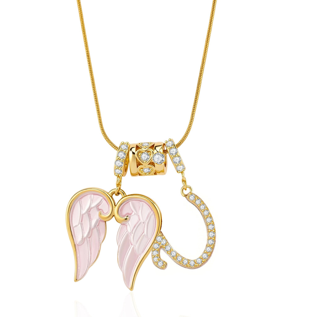 Guardian Angel Initial Necklace