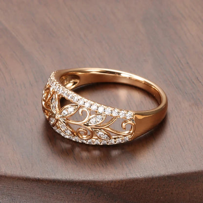 Crystal Floral Ring
