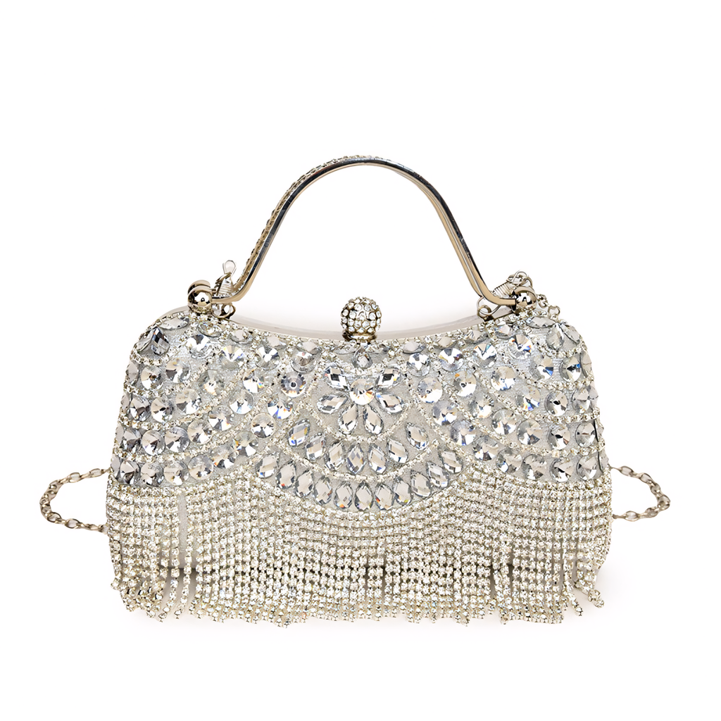 Crystal Tassel Evening Clutch Bag