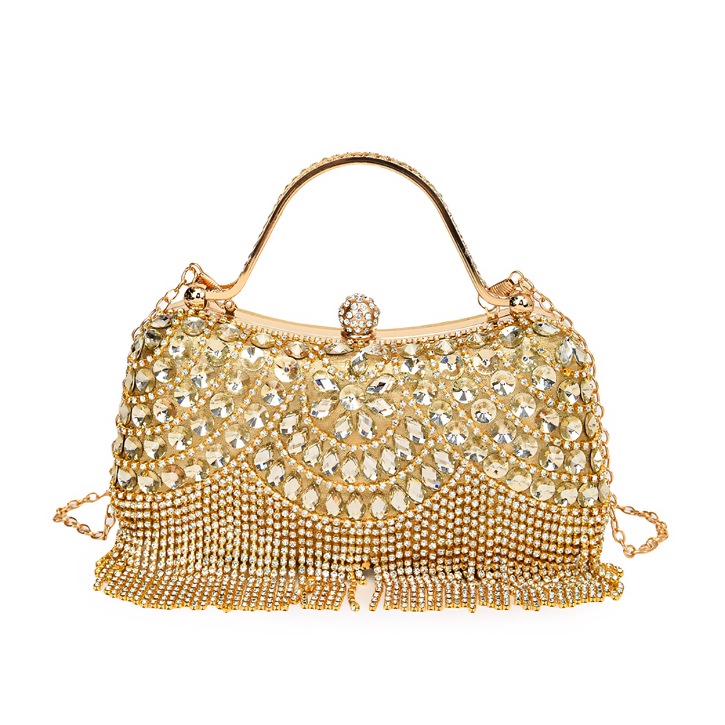 Crystal Tassel Evening Clutch Bag