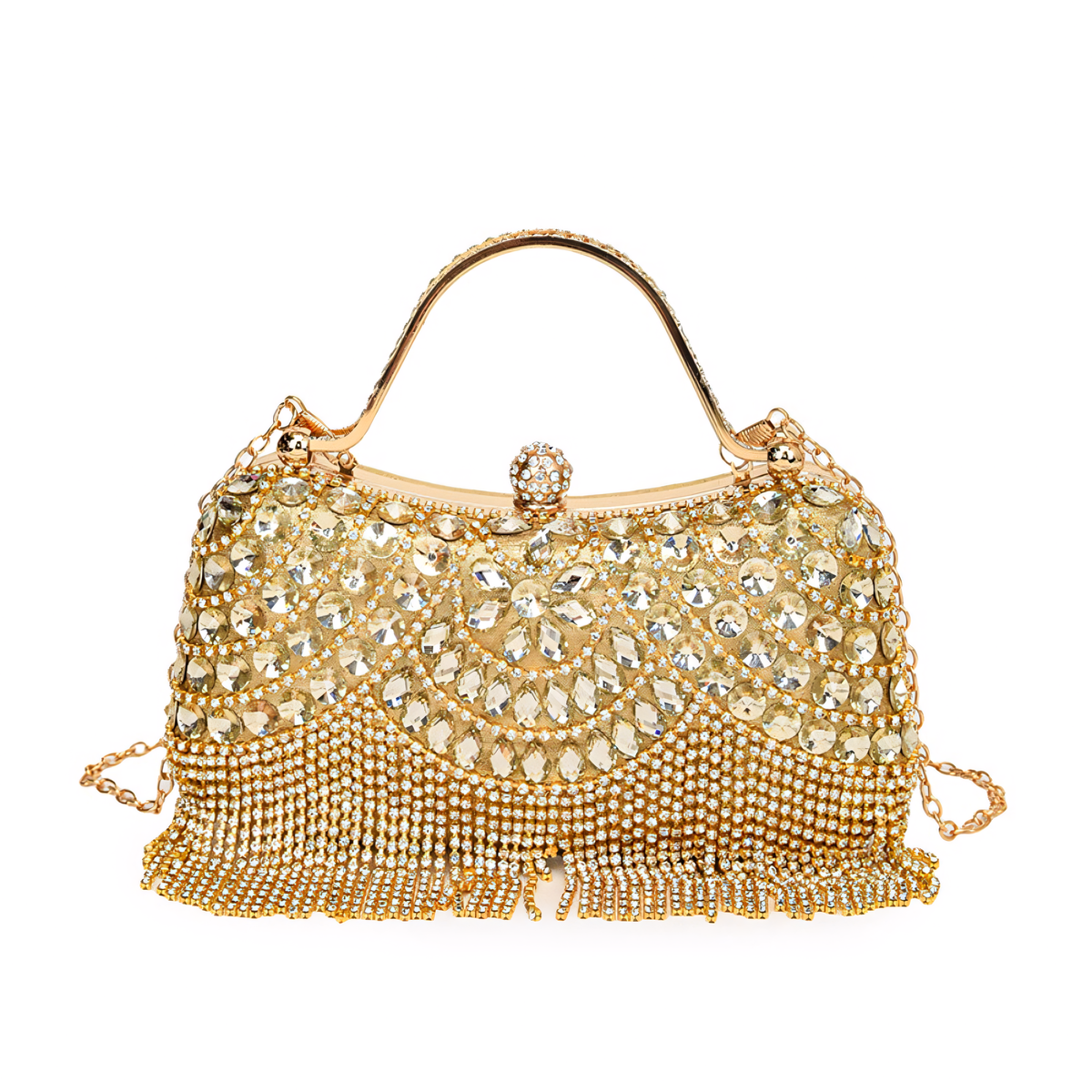 Crystal Tassel Evening Clutch Bag