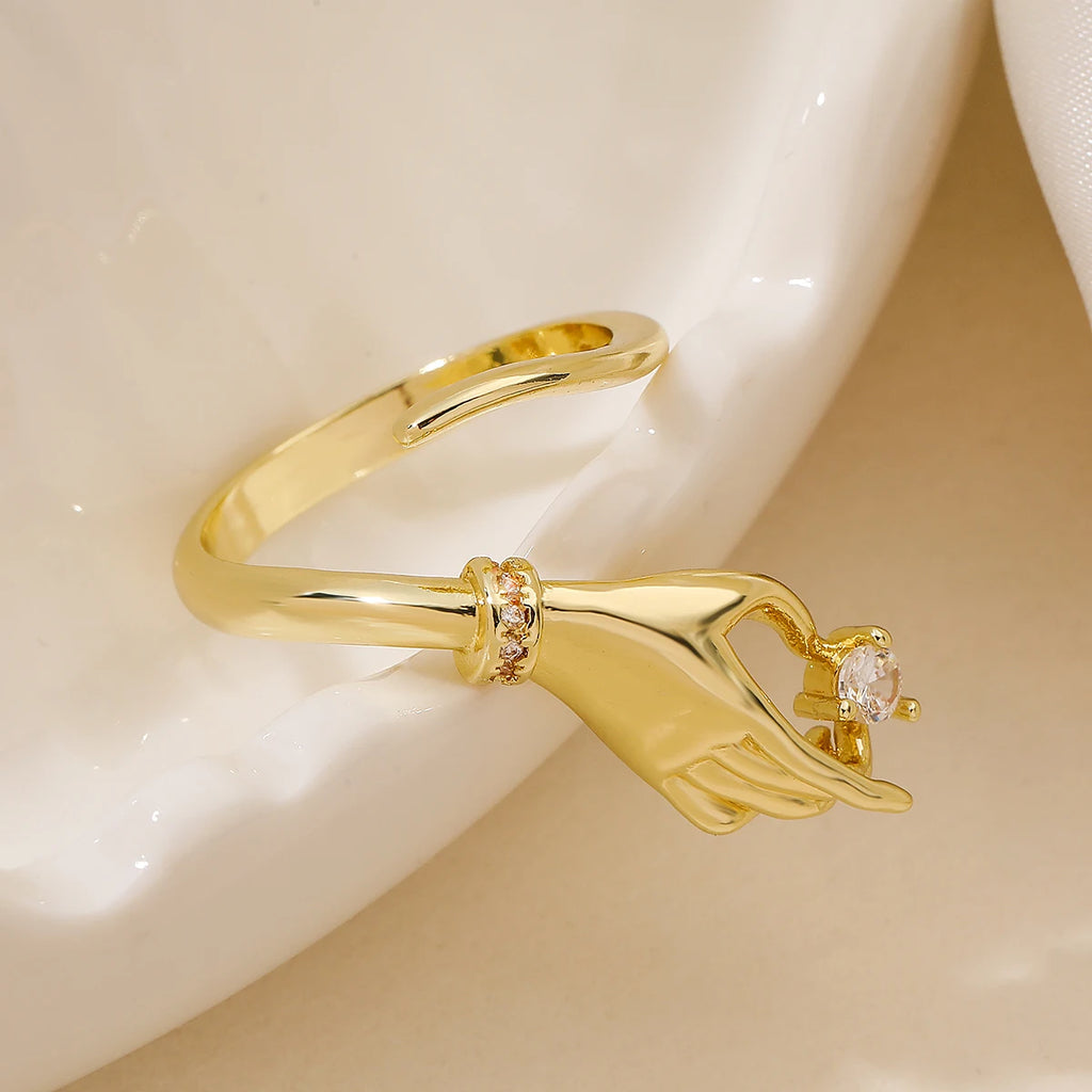 Hand Crystal Ring