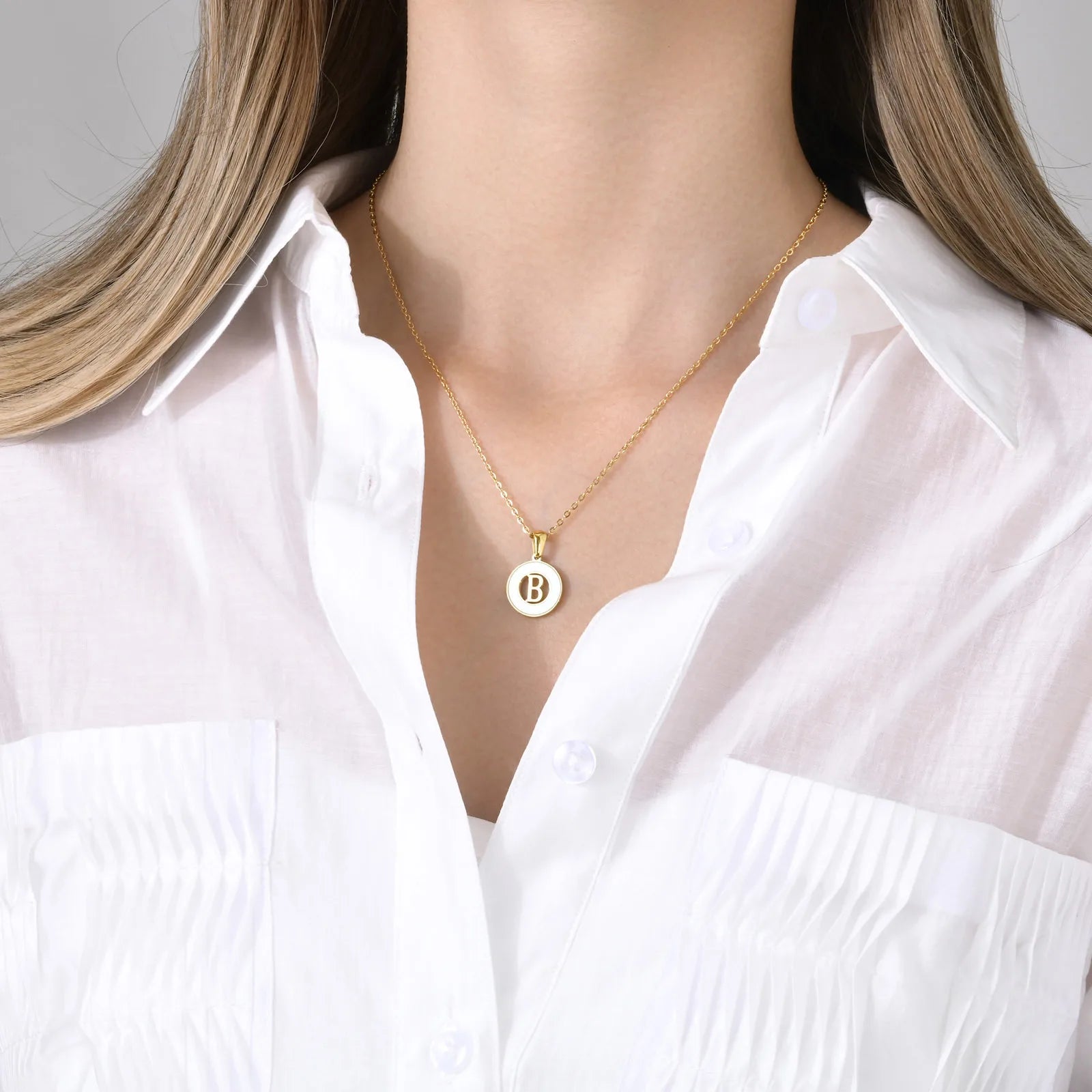 Coin Initial Necklace