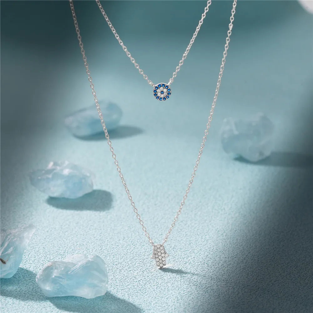 Double Layer Dainty Evil Eye Necklace 2.0