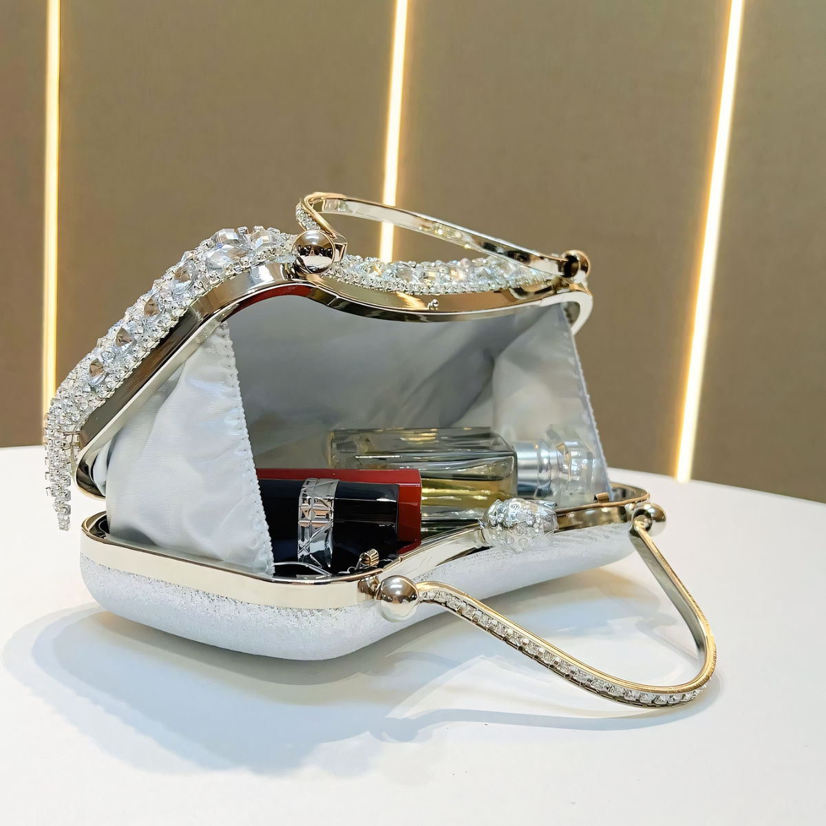 Crystal Tassel Evening Clutch Bag