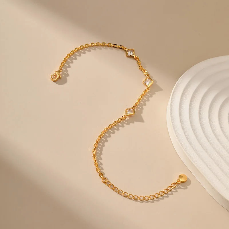 18k Minimal Gem Bracelet