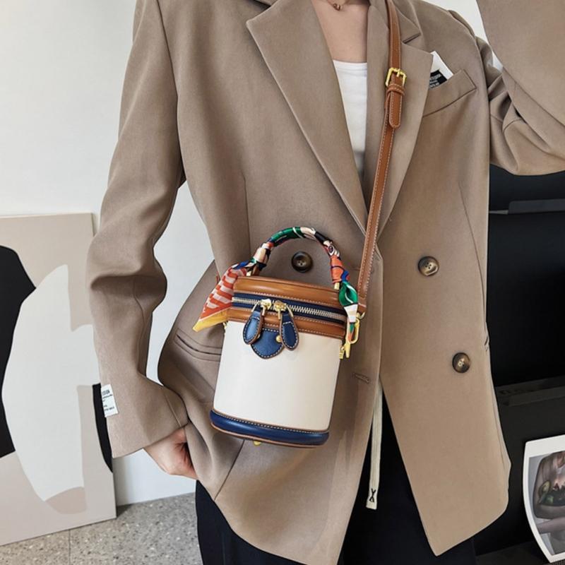 Color-Block Bucket Bag