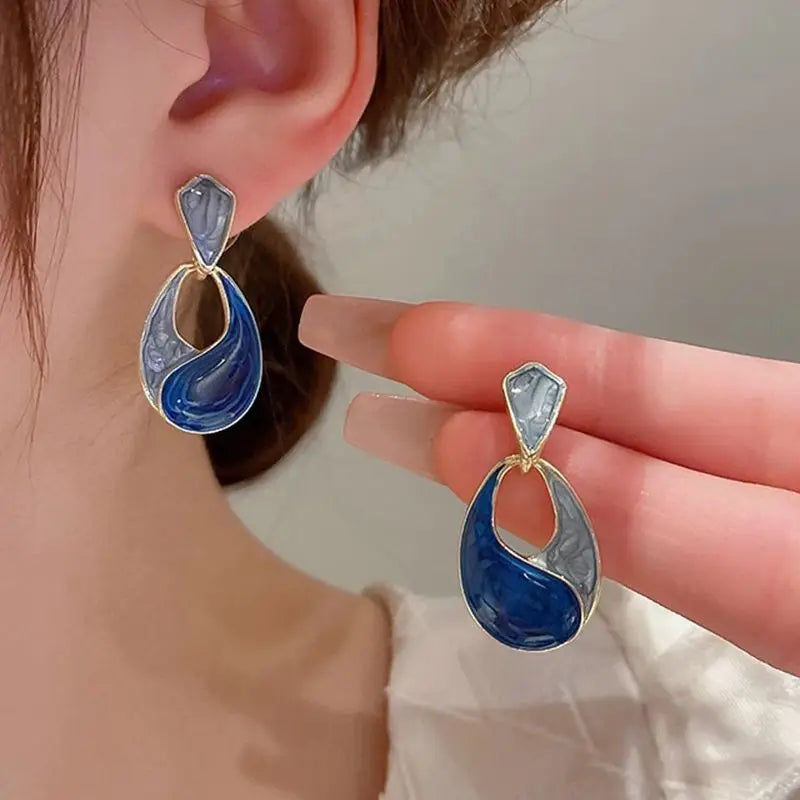 Water Drop Polygon Earrings