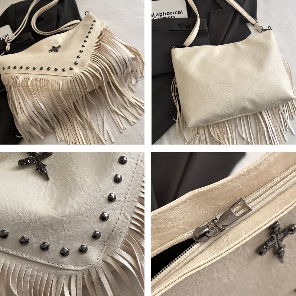 Western Cross Fringe Purse