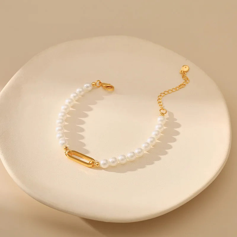 18k Pearl Hoop Bracelet