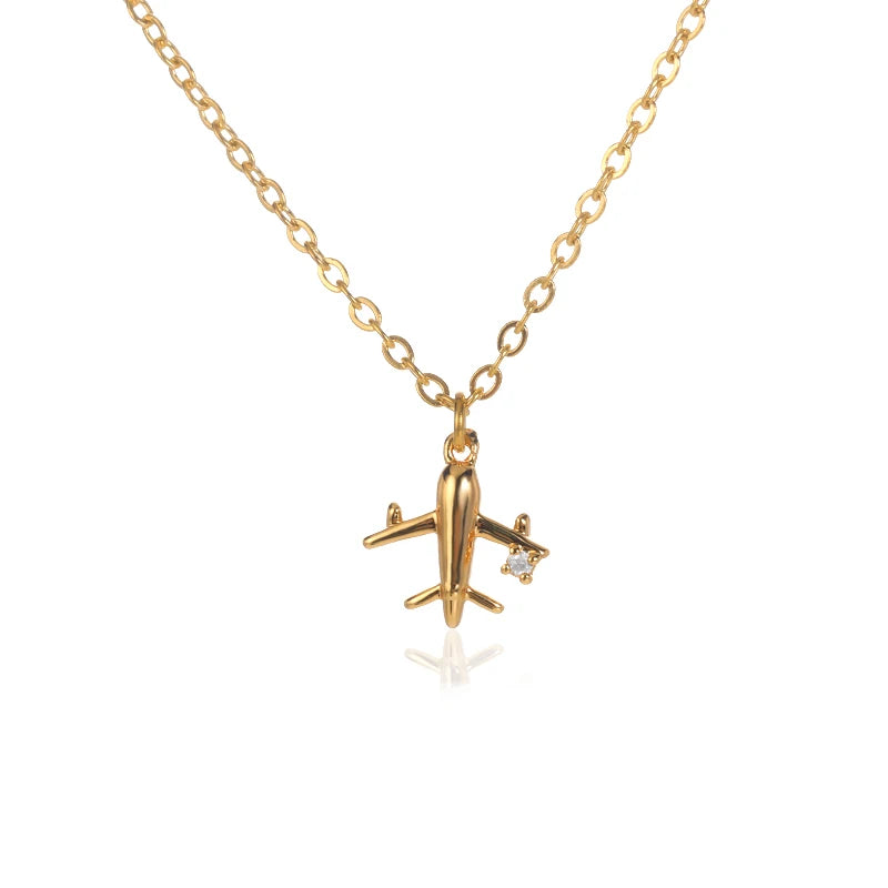 Dainty Travel Airplane Necklace