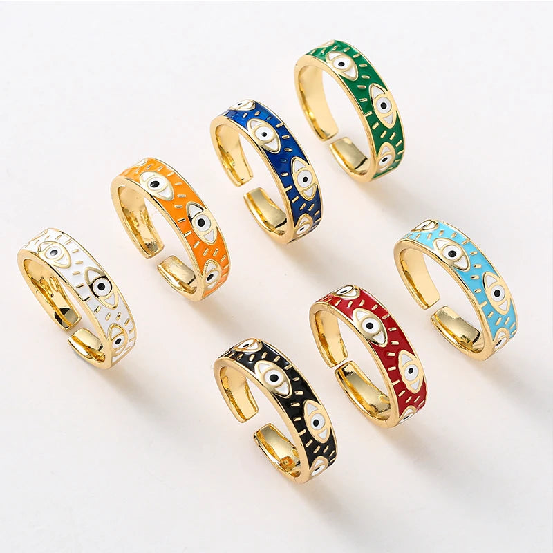 Adjustable Evil Eye Rings