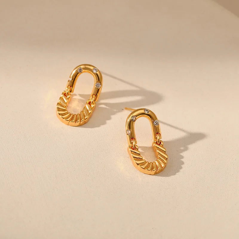 18k Textured French Earrings