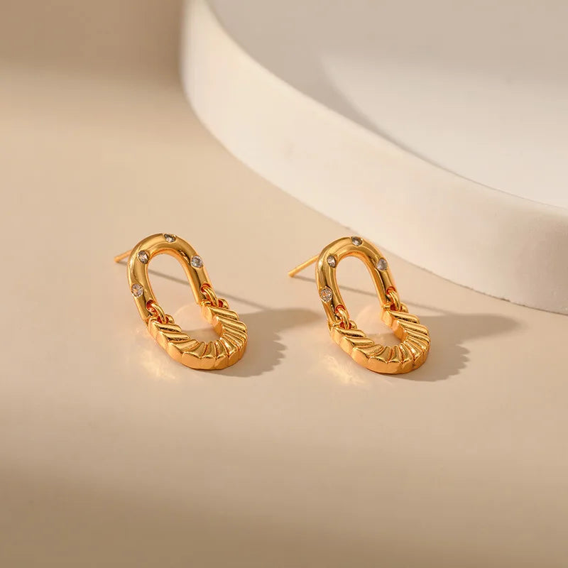 18k Textured French Earrings