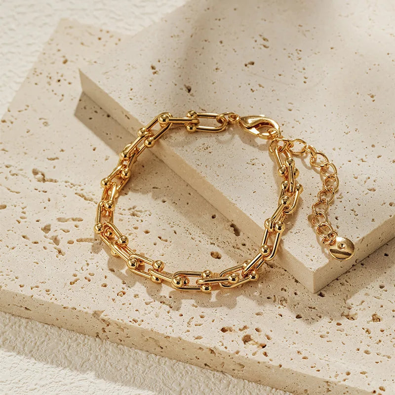 18k Chunky Horseshoe Bracelet