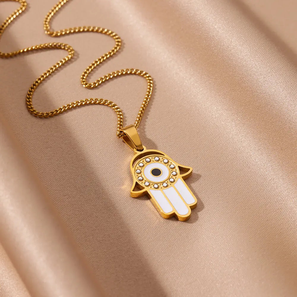 Hamsa Evil Eye Necklace