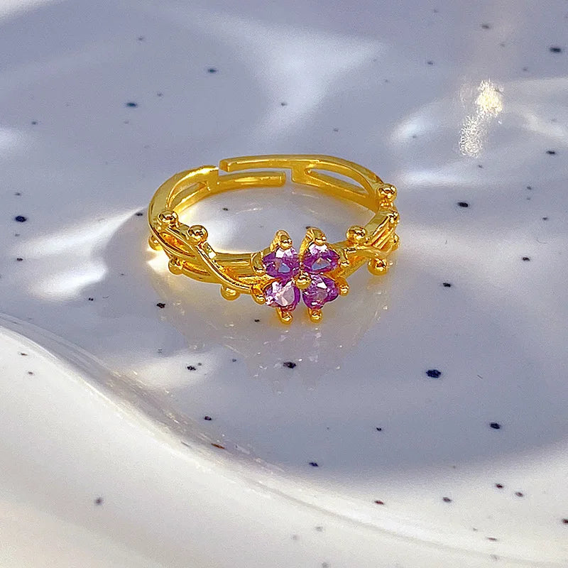 Violet Clover Ring