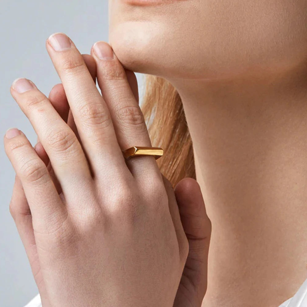 Unisex Geometric Ingot Ring