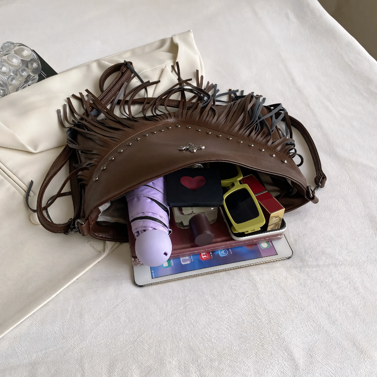 Western Cross Fringe Purse