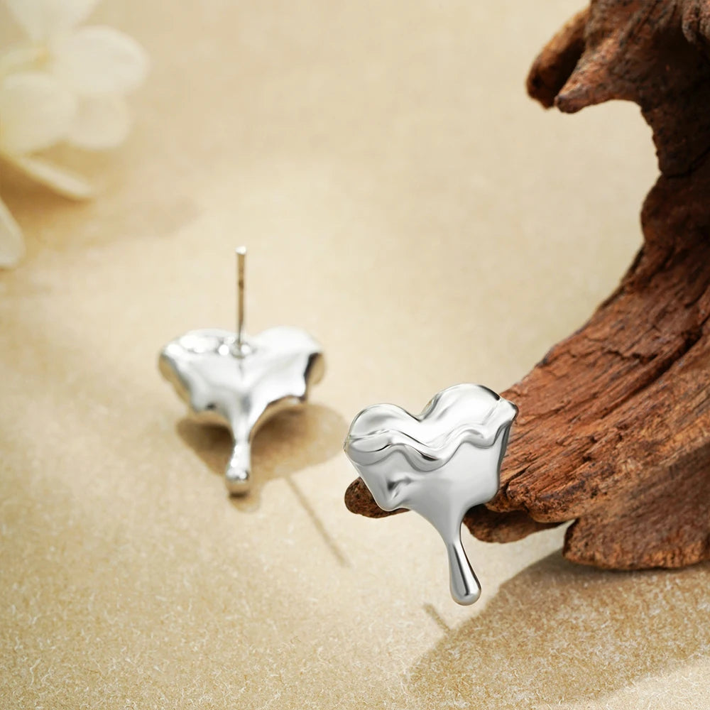 Melted Heart Earrings