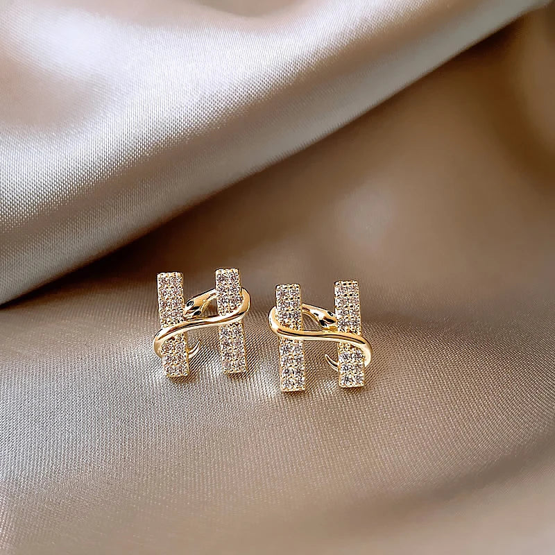 Snake Wrapped Bar Earrings