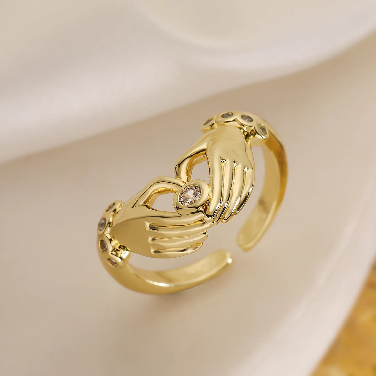 Unique Hand Heart Ring
