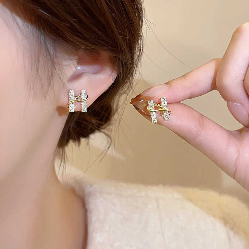 Snake Wrapped Bar Earrings