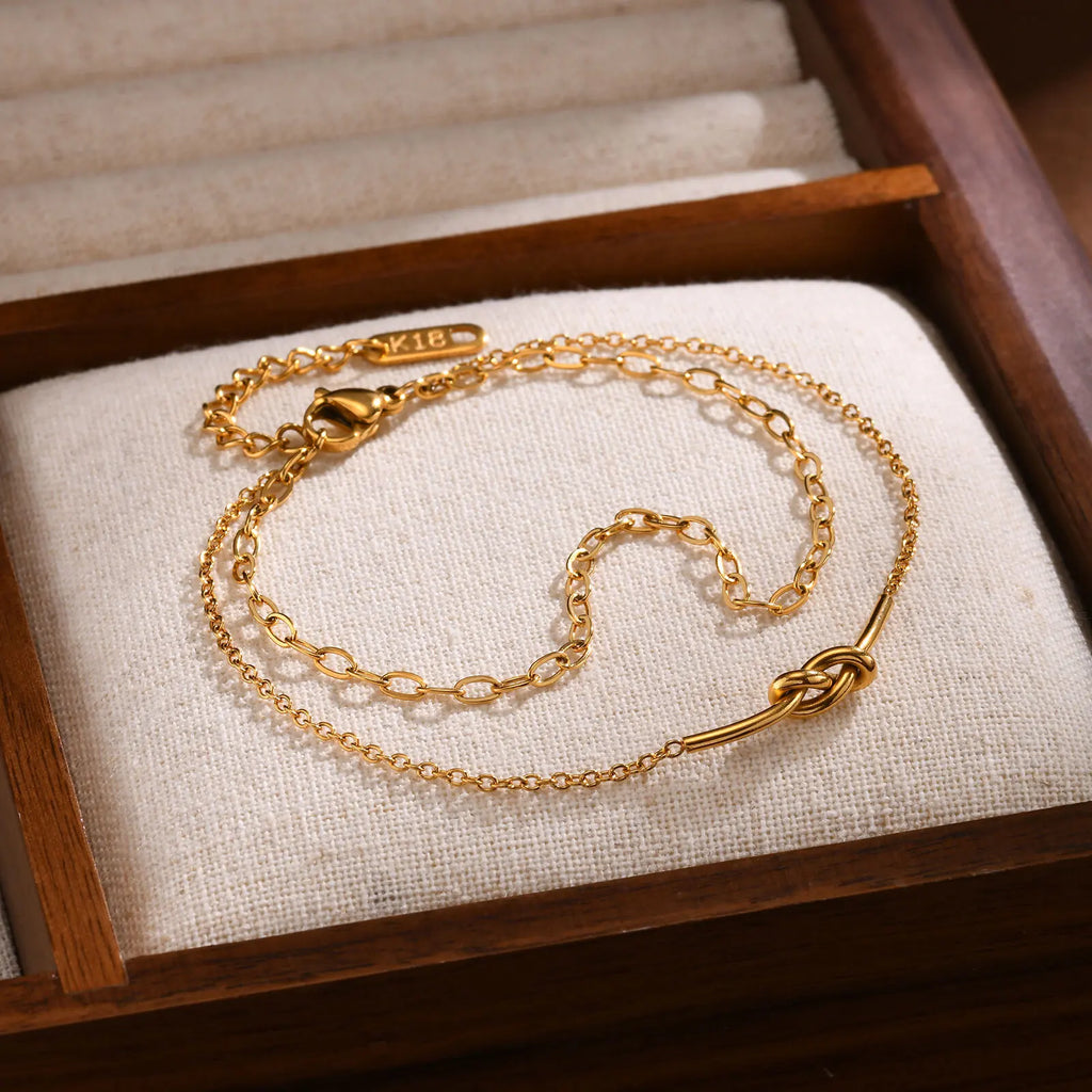 18k Double Layer Knot Bracelet