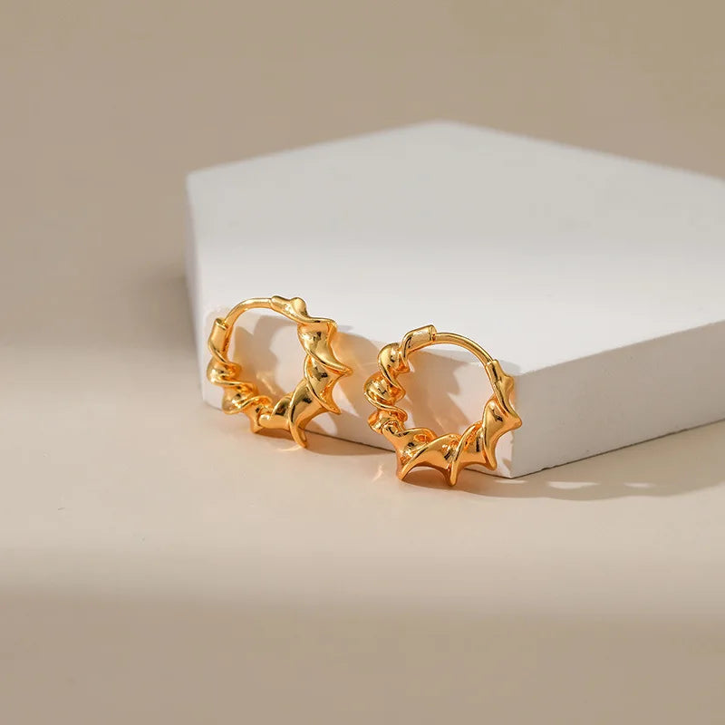 18k Twisted Coil Hoop Earrings