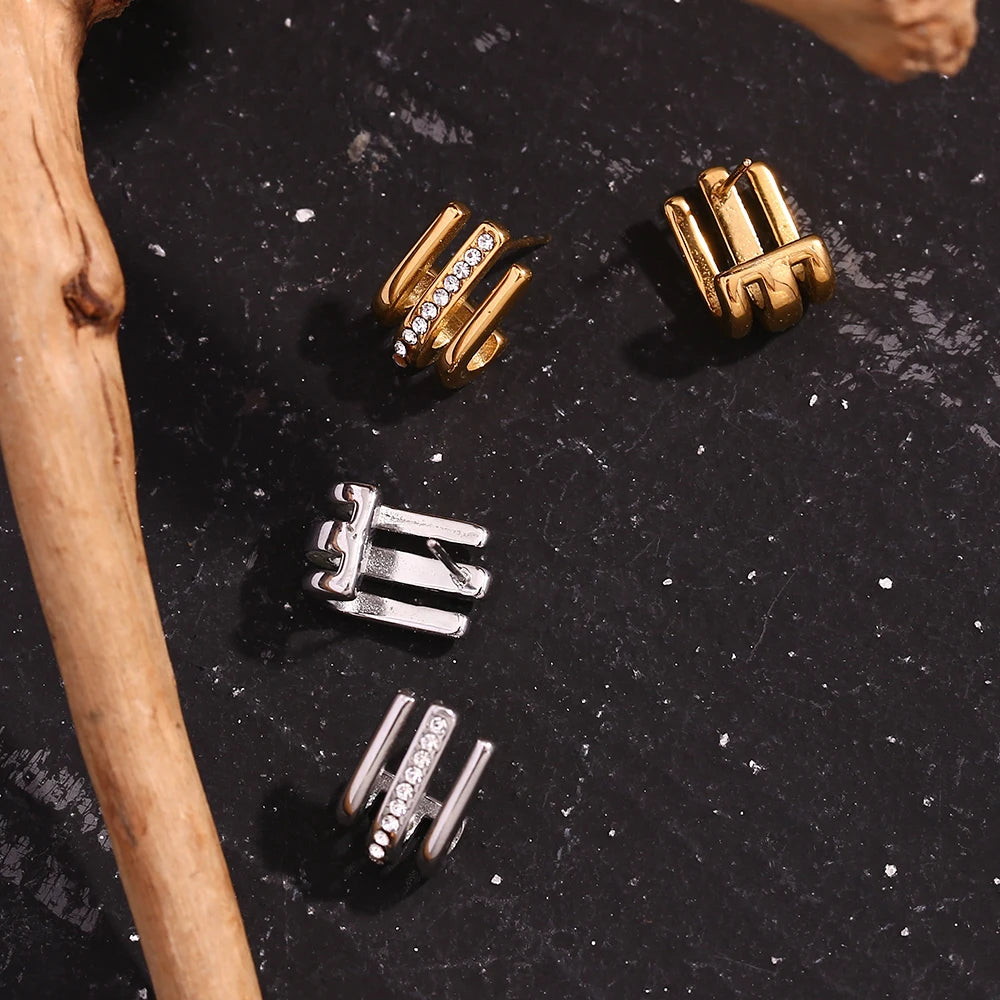 18k J-Shaped Earrings