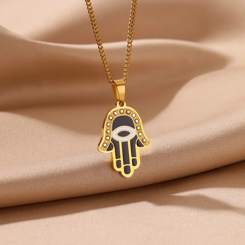 Hamsa Evil Eye Necklace