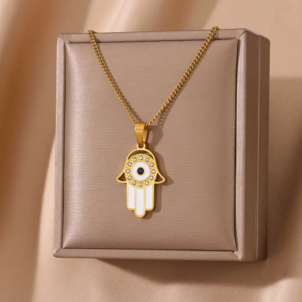 Hamsa Evil Eye Necklace