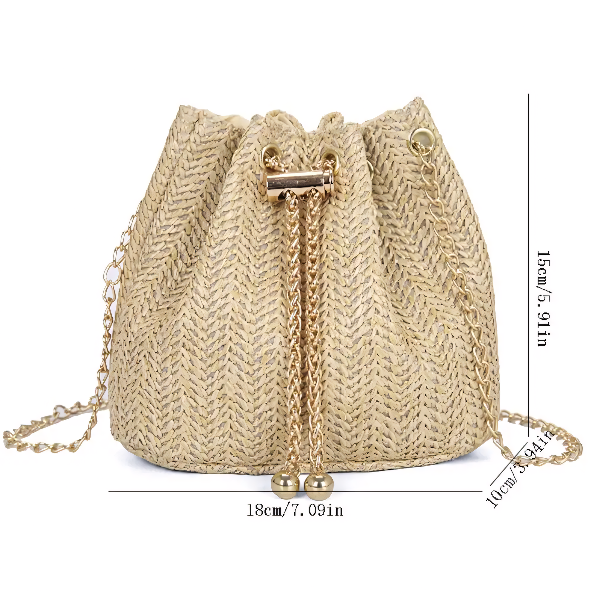 Chevron Weave Bucket Bag
