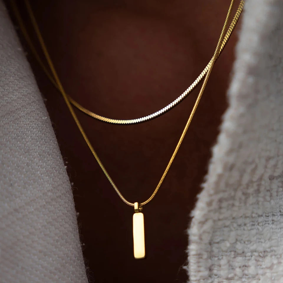 Unisex Minimalistic Ingot Chain