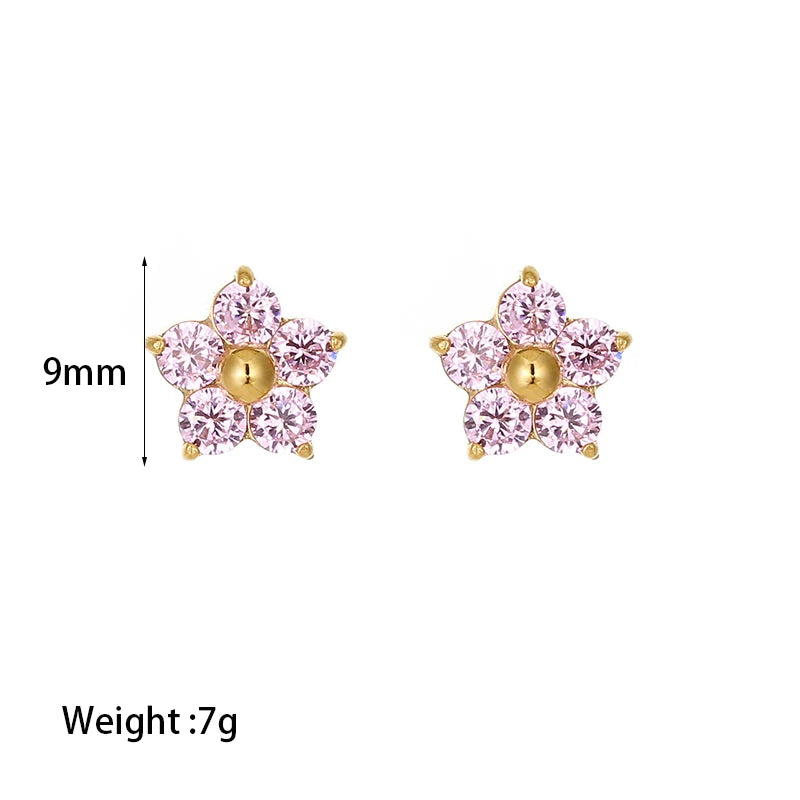 Dainty Crystal Flower Earrings