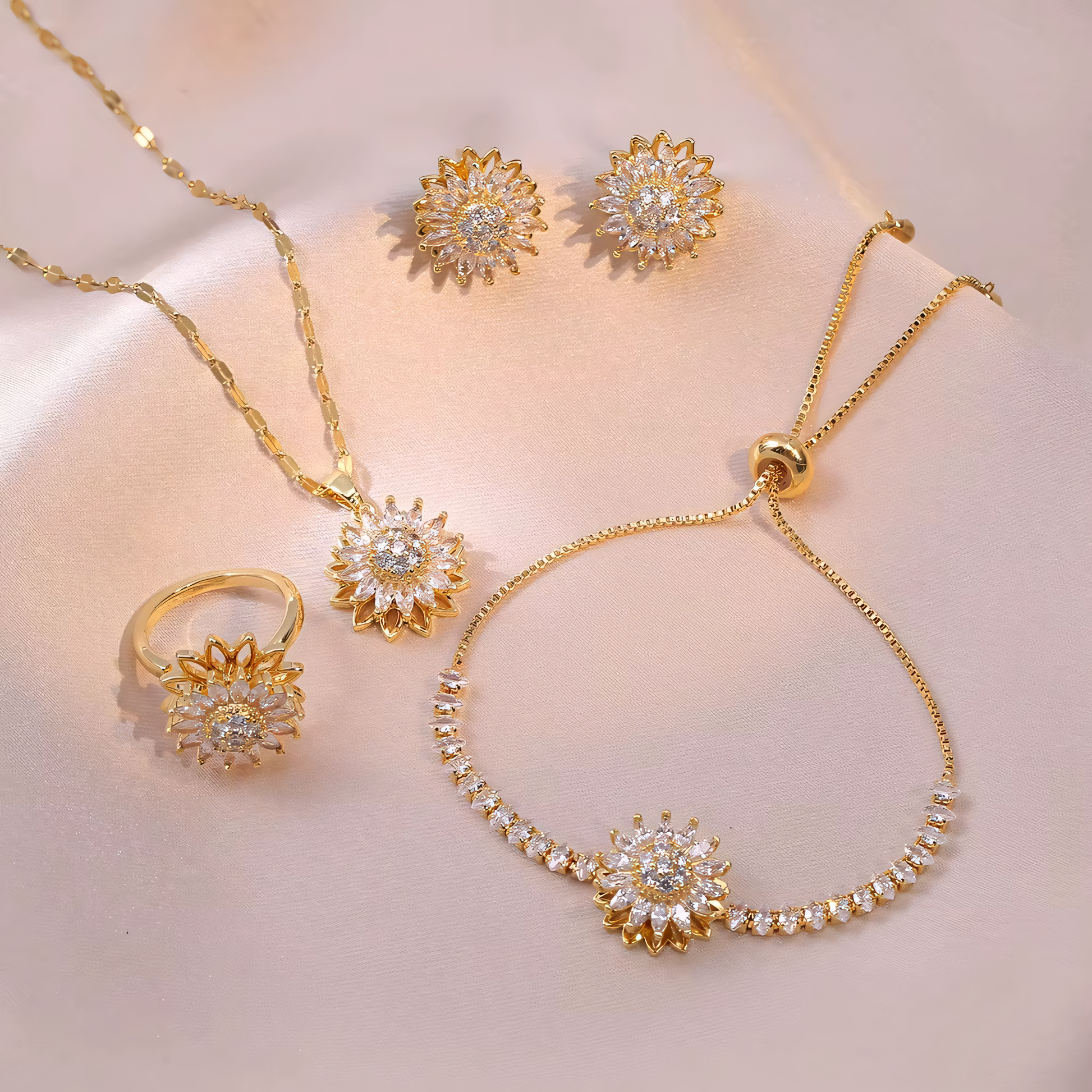 5PC Rotatable Diamond Sunflower Set