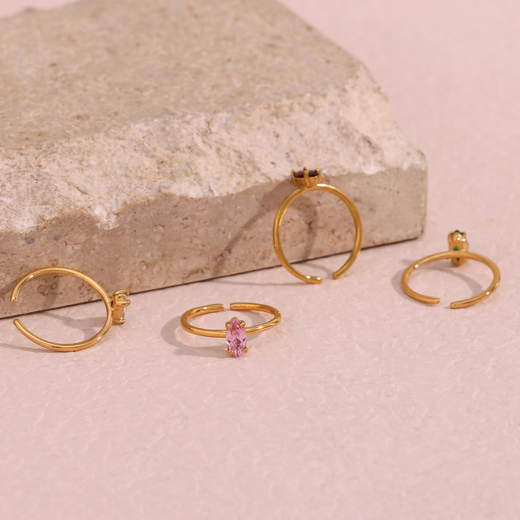 Minimalist Crystal Rings