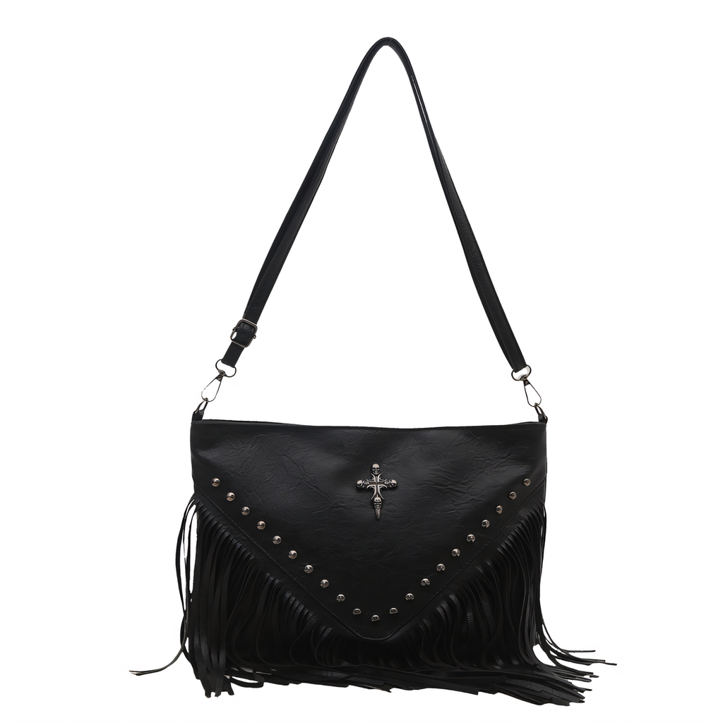 Western Cross Fringe Purse