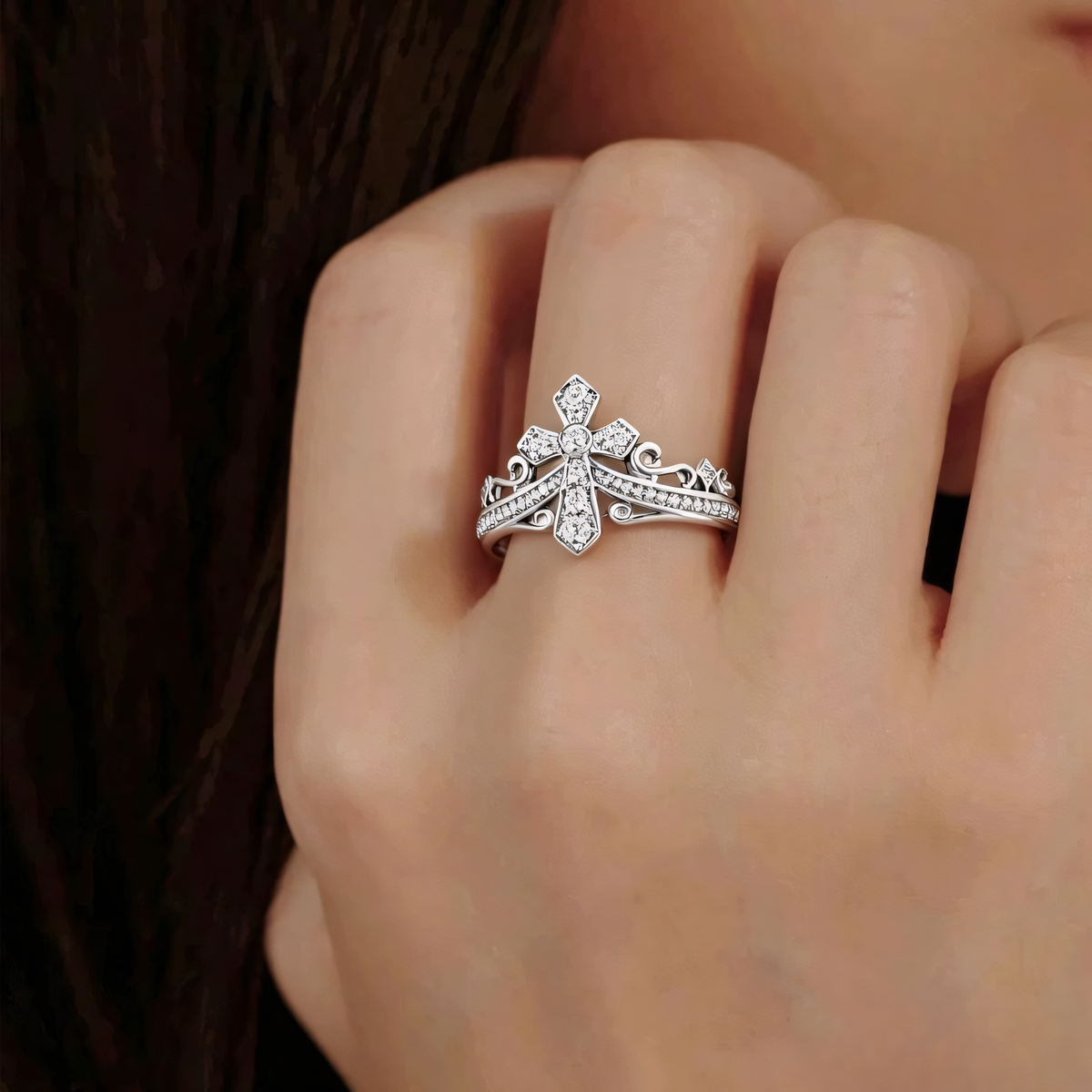 Regal Cross Ring