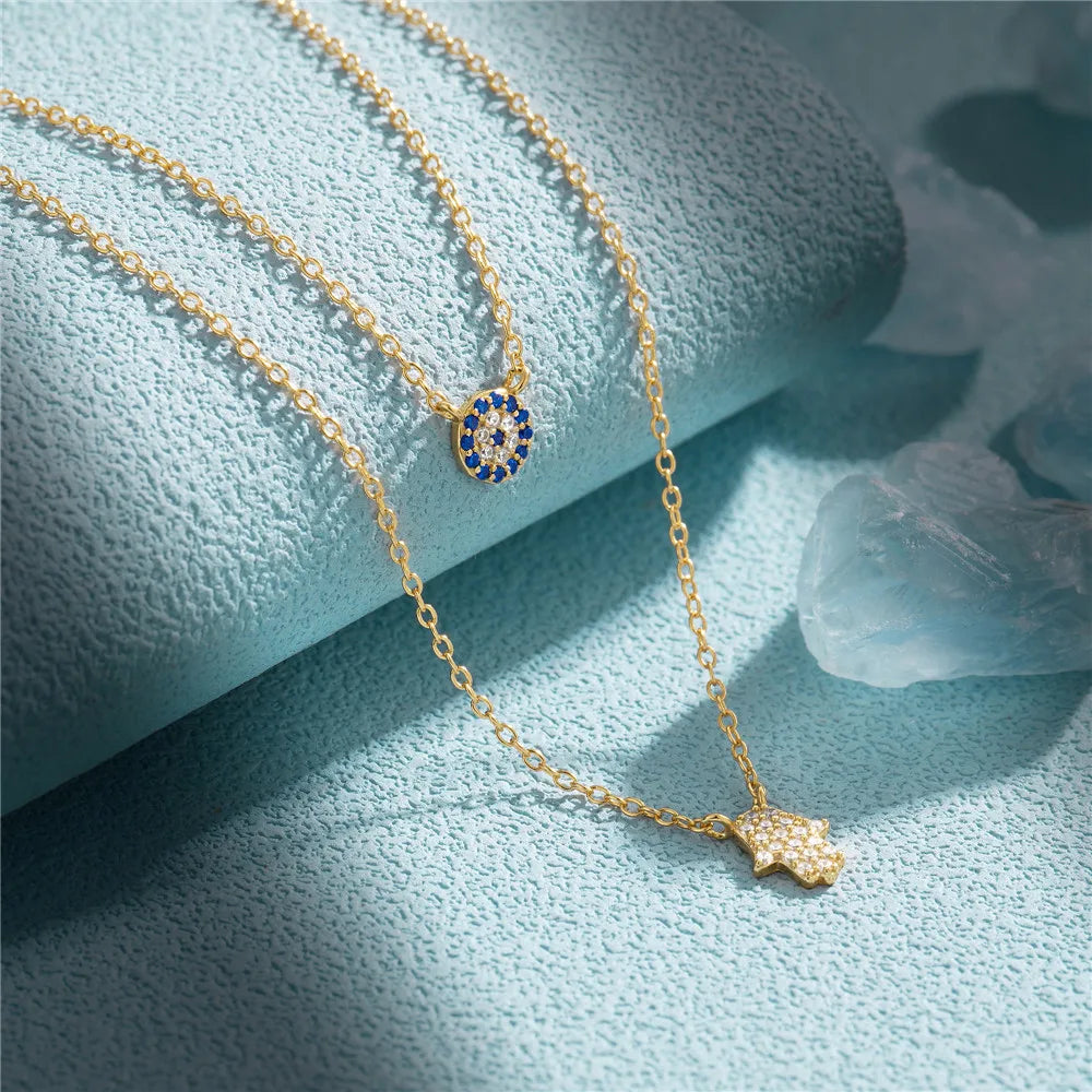 Double Layer Dainty Evil Eye Necklace 2.0