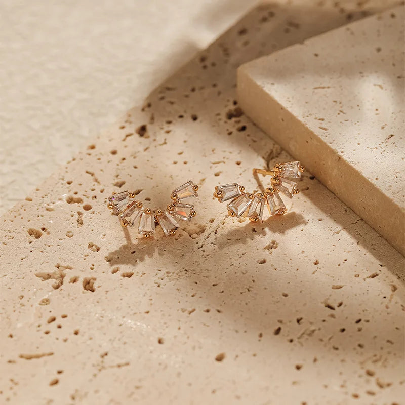 18k Semicircle Earrings