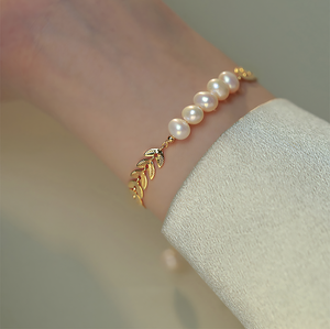 Leaf Pearl Bracelet