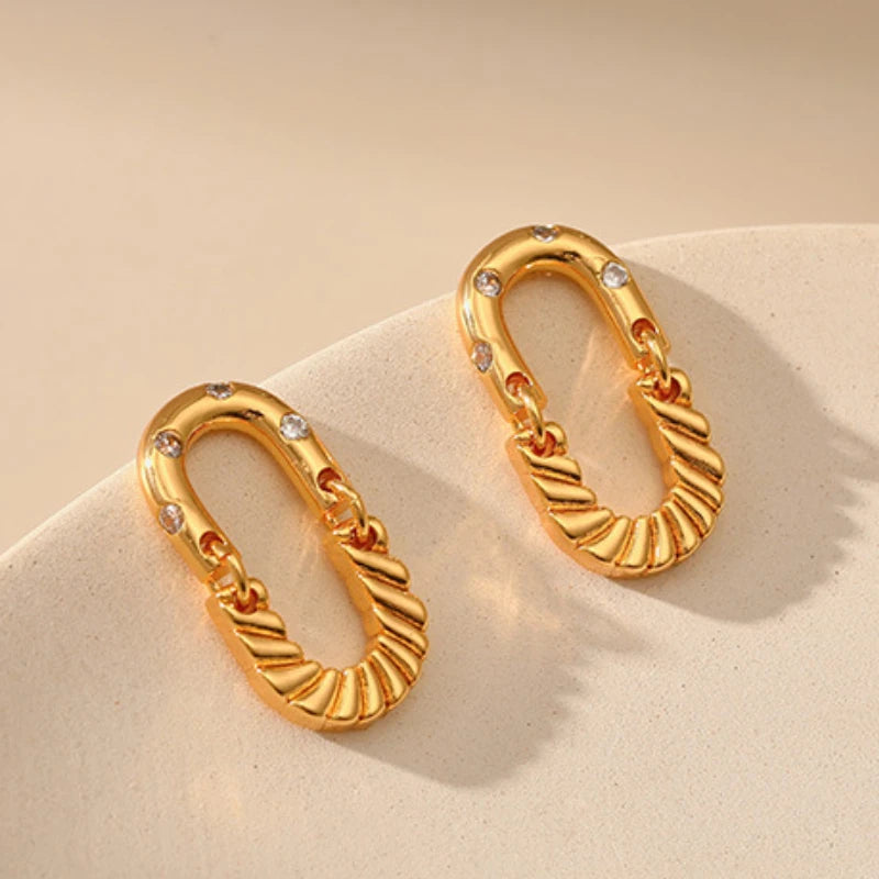 18k Textured French Earrings