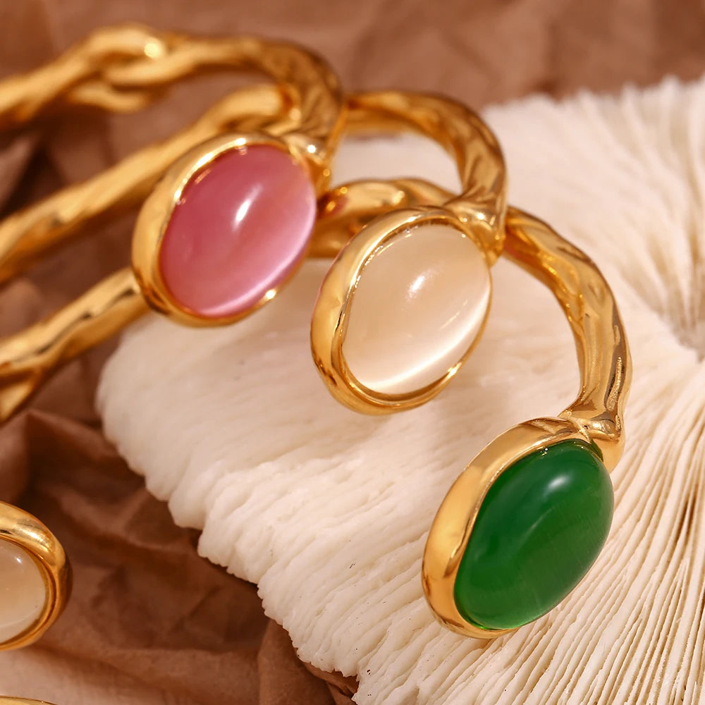 18k Irregular Stone Twig Bracelet