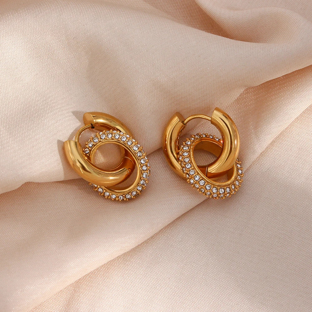 18k Crystal Hoop Jewelry Set