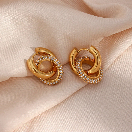 18k Crystal Hoop Jewelry Set