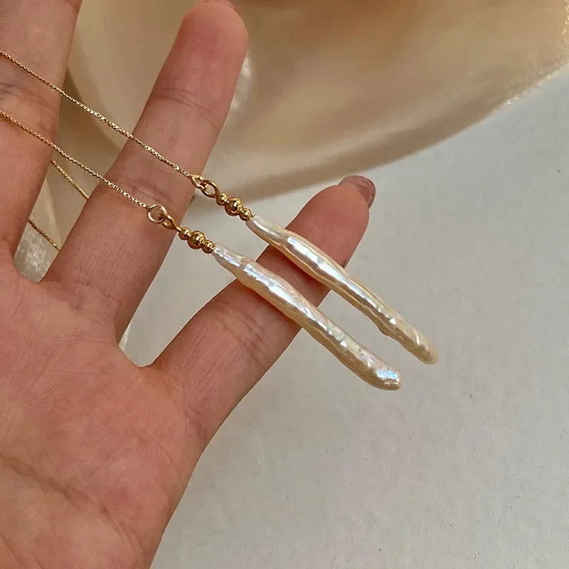 Long Pearl Tassel Earrings